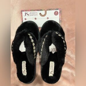 Jessica Simpson Black Textured Sandals